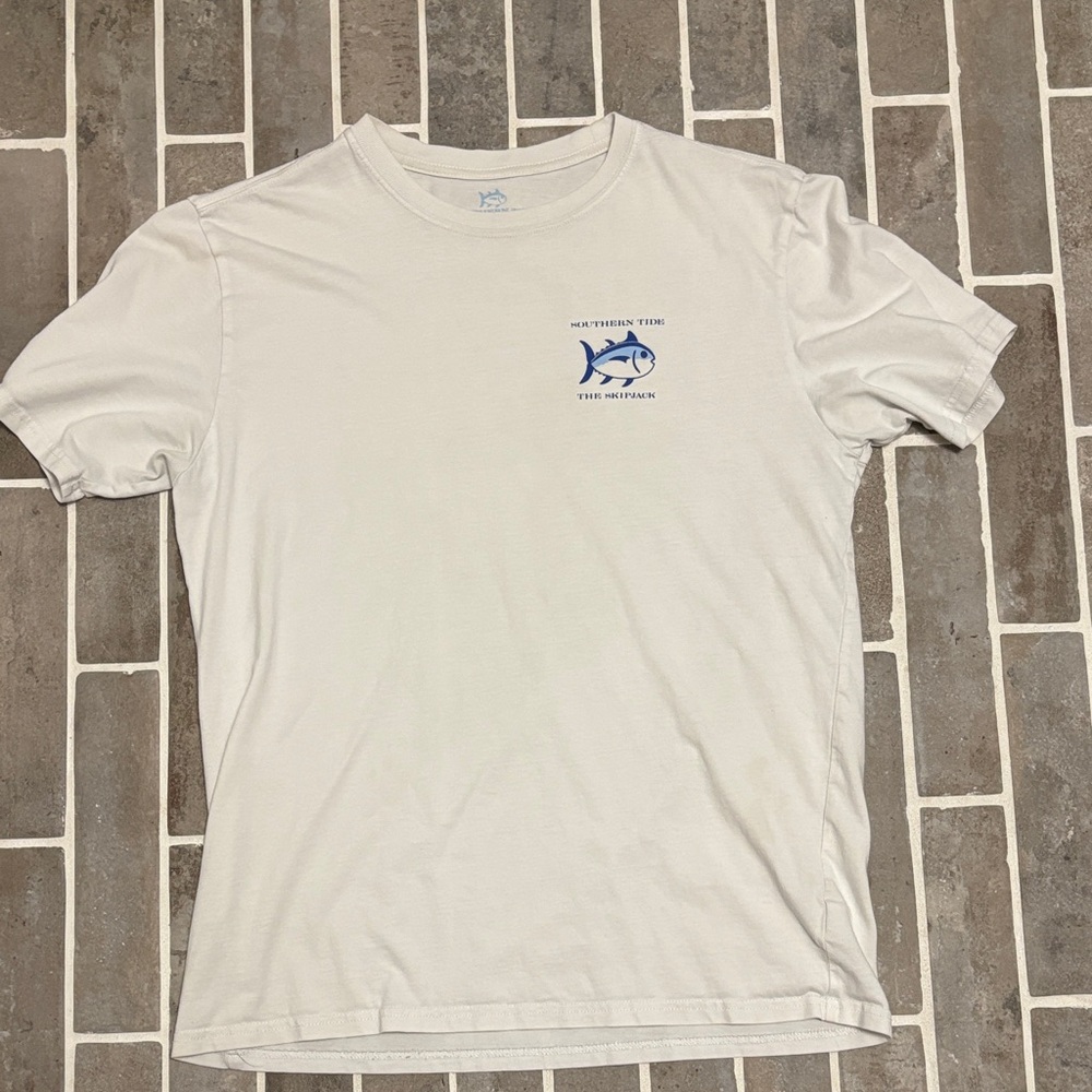 Southern Tide White Tee with Blue Graphic